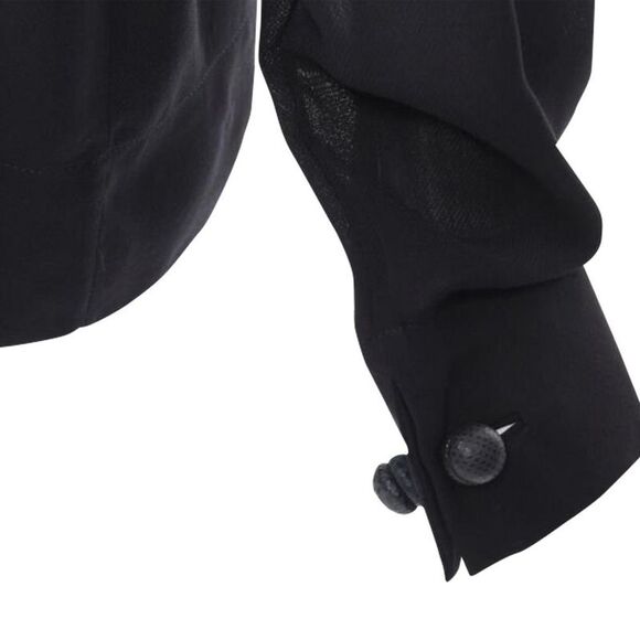 Pre Loved The Row Vintage Silk Blouse Boat Neck Long Sleeve Women black | black - Picture 2 of 6